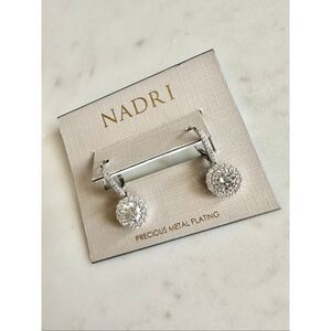 Nadri - Framed Round Cubic Zirconia Drop Earrings